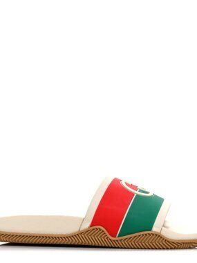 Gucci Rubber Web Mens Interlocking G Slide Sandals 8